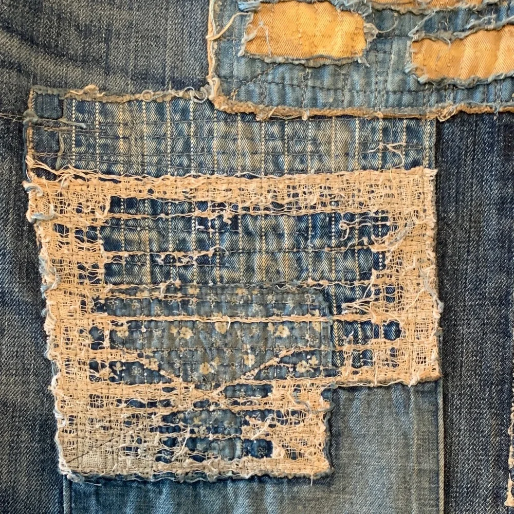 Polo by Ralph Lauren Patchwork Distressed Blue Men's Jeans - Picture 12 of 14